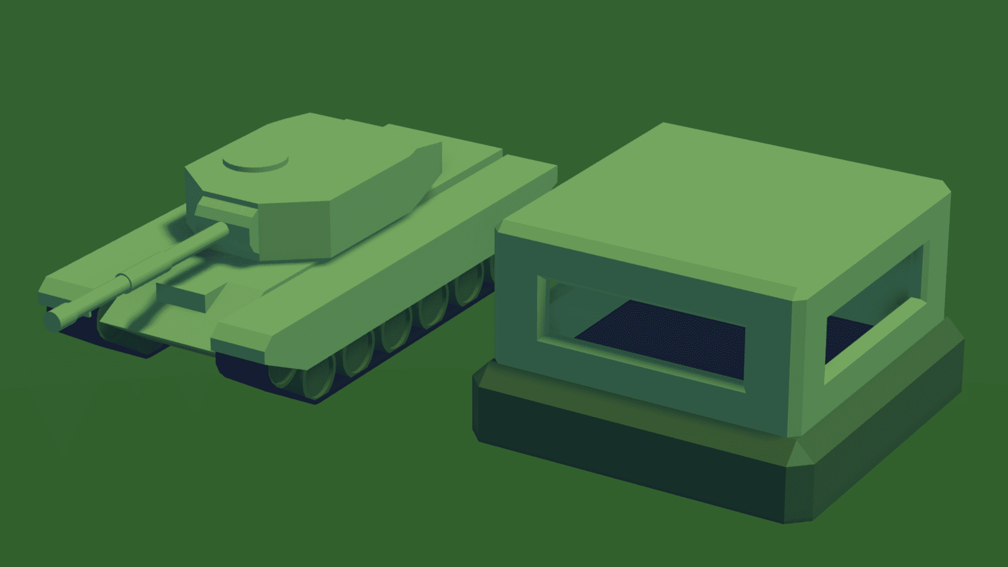Low Poly Tank & Bunker 🪖 — image 1