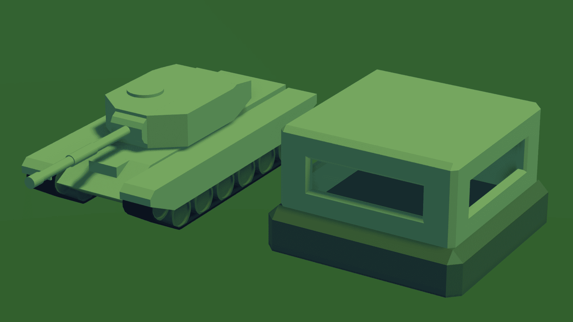 Low Poly Tank & Bunker 🪖